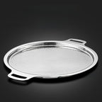 Płaska patelnia do naleśników i pizzy ze stopu tytanu, bez powłoki, młotkowana, na indukcję i gaz, 26–30 cm