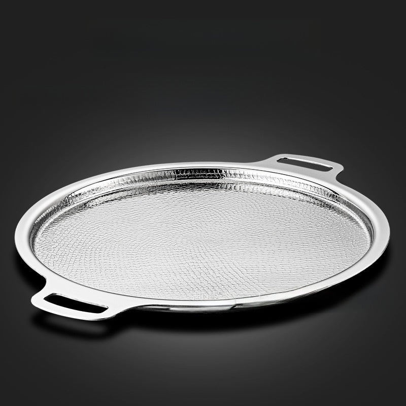 Płaska patelnia do naleśników i pizzy ze stopu tytanu, bez powłoki, młotkowana, na indukcję i gaz, 26–30 cm