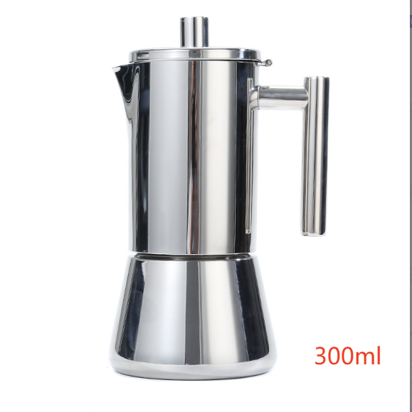 Kawiarka ze stali nierdzewnej, na indukcję, gaz i kuchenkę elektryczną, 200, 300 lub 600 ml (4, 6 lub 12 filiżanek espresso)