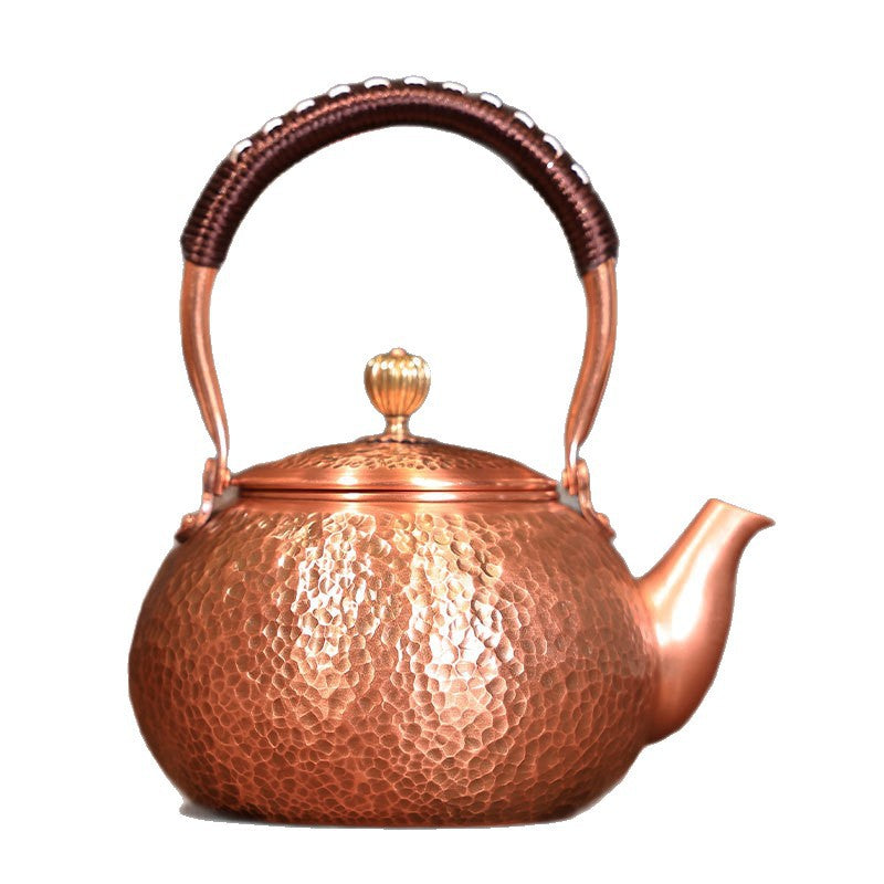 Czajnik z czystej miedzi, ręcznie kuty, do gotowania wody na herbatę, na kuchenkę gazową, 600–1800 ml, wzór młotkowany, gładki lub lotos