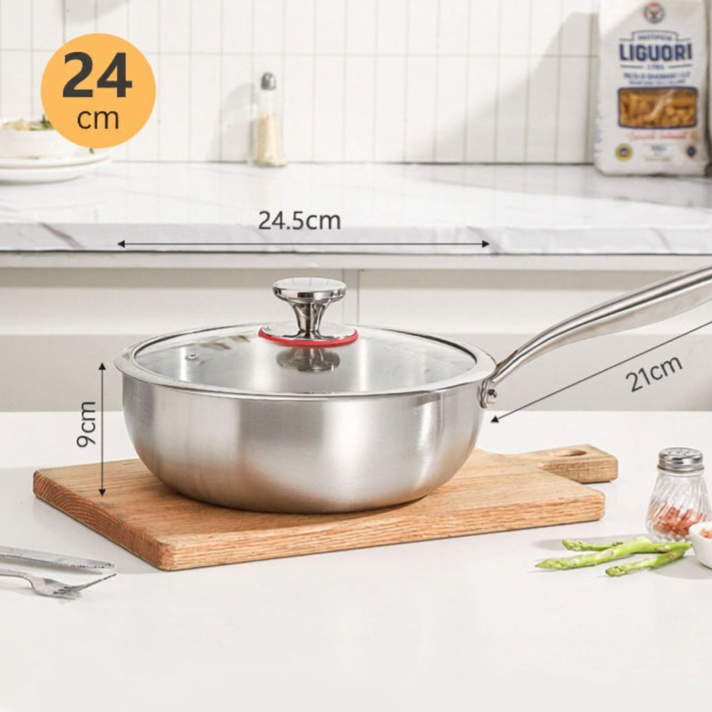 Wok 24 cm z pokrywką, wymiary