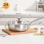 Wok 24 cm z pokrywką, wymiary