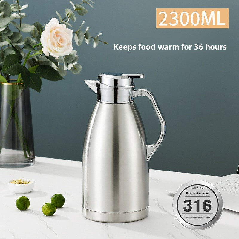 Dzbanek termiczny ze stali nierdzewnej 2,3 l lub 1,8 l, próżniowy, trzyma ciepło do 36 h, na kawę i herbatę, 5 kolorów