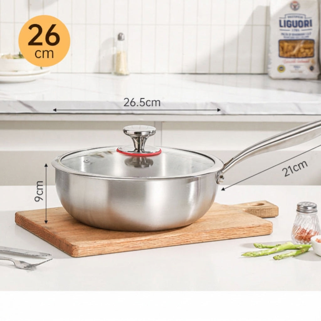 Wok 26 cm z pokrywką, wymiary