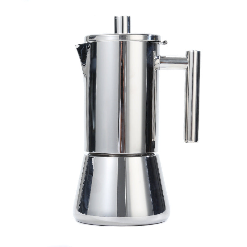 Kawiarka ze stali nierdzewnej, na indukcję, gaz i kuchenkę elektryczną, 200, 300 lub 600 ml (4, 6 lub 12 filiżanek espresso)