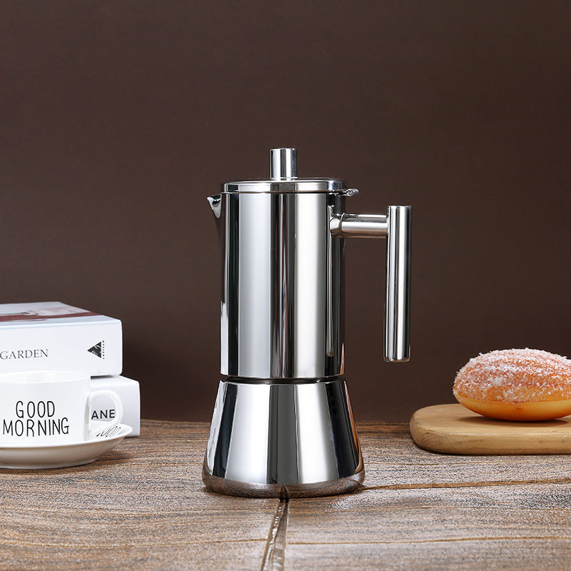 Kawiarka ze stali nierdzewnej, na indukcję, gaz i kuchenkę elektryczną, 200, 300 lub 600 ml (4, 6 lub 12 filiżanek espresso)