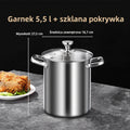 Garnek 5,5 l ze szklaną pokrywką, wysokość 27,5 cm