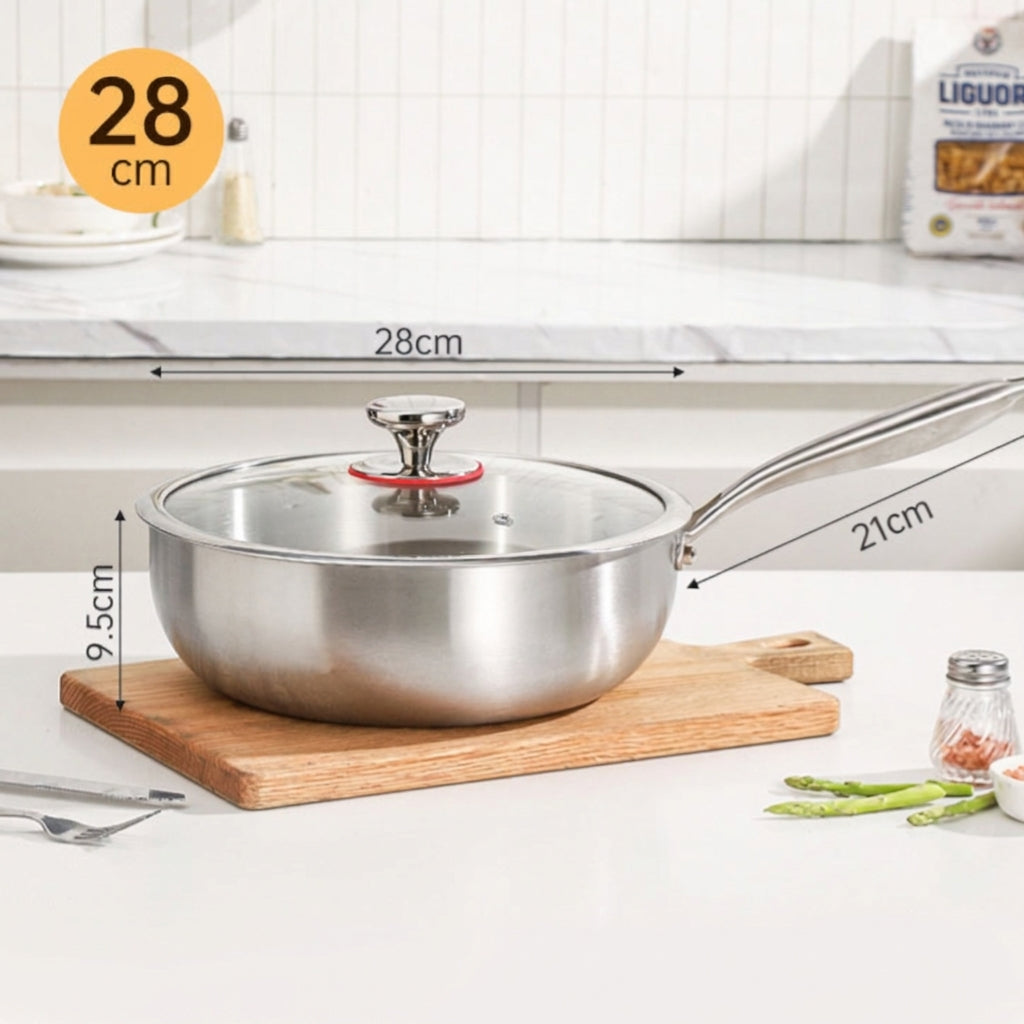 Wok 28 cm z pokrywką, wymiary